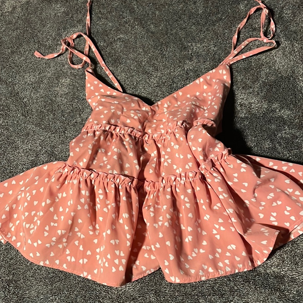 Pink heart tank top